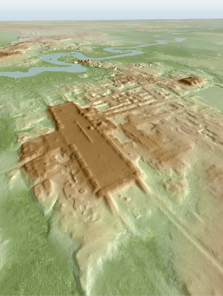 3d mapa lidarového skenování Aguada Fénix